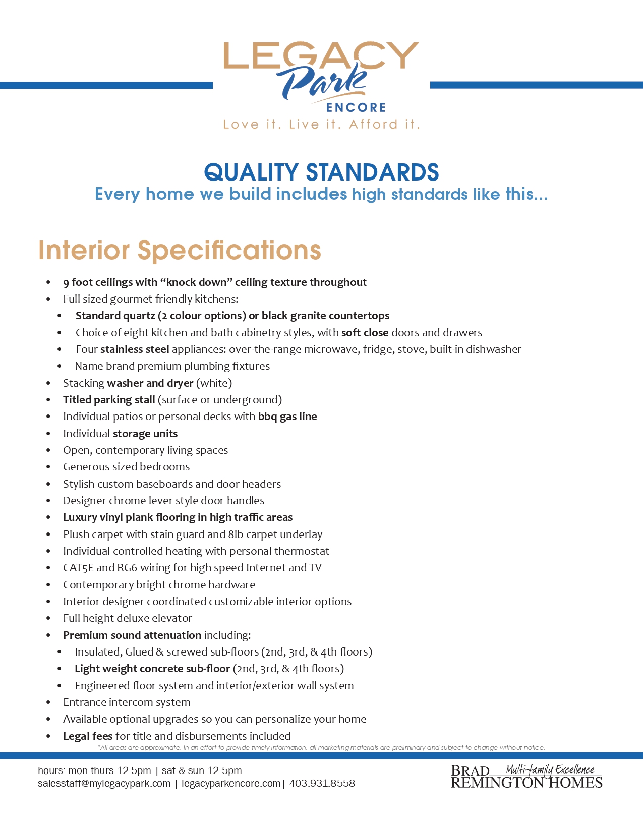 interior specifications